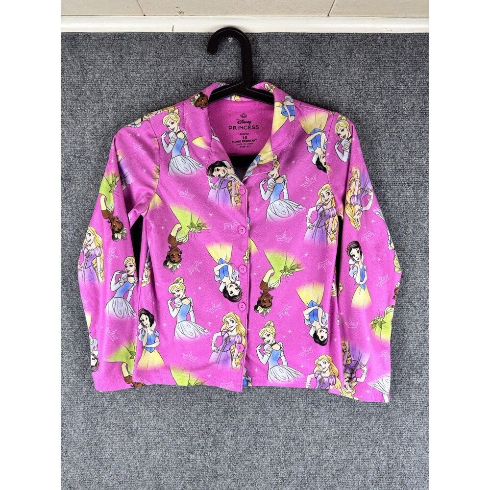Girls 10 Disney Princess Sleep Shirt Pink Long Sleeve Top Only